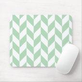 Mint Green Herringbone Pattern Muismat (Met muis)