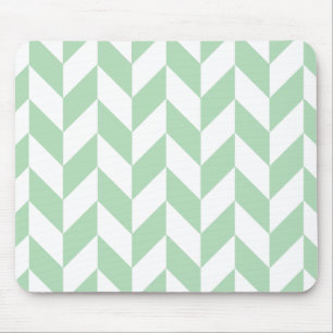 Mint Green Herringbone Pattern Muismat