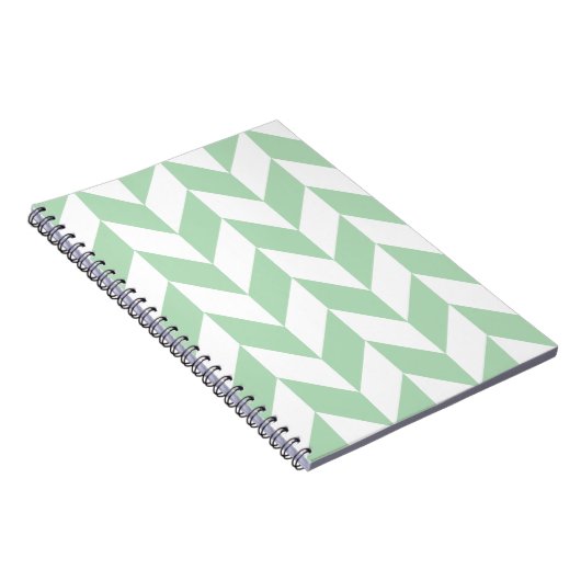 Mint Green Herringbone Pattern Notitieboek (Rechterzijde)