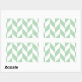 Mint Green Herringbone Pattern Rechthoekige Sticker (Vel)
