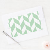 Mint Green Herringbone Pattern Rechthoekige Sticker (Envelop)