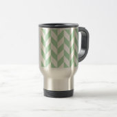 Mint Green Herringbone Pattern Reisbeker (Voorkant rechts)