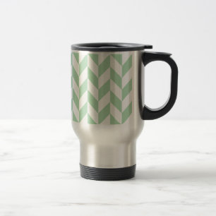 Mint Green Herringbone Pattern Reisbeker