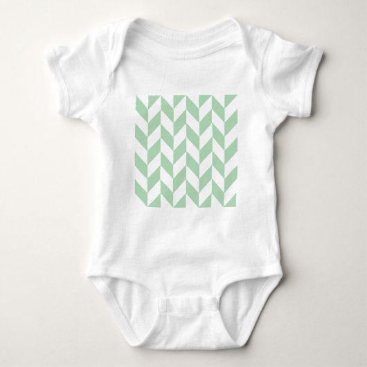 Mint Green Herringbone Pattern Romper (Voorkant)