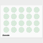 Mint Green Herringbone Pattern Ronde Sticker (Vel)