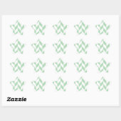 Mint Green Herringbone Pattern Ster Sticker (Vel)