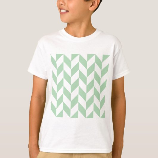 Mint Green Herringbone Pattern T-shirt (Voorkant)