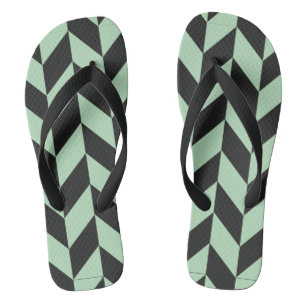 Mint Green Herringbone Pattern Teenslippers