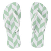 Mint Green Herringbone Pattern Teenslippers (Voetbed)