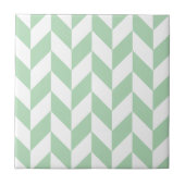 Mint Green Herringbone Pattern Tegeltje (Voorkant)
