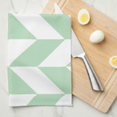 Mint Green Herringbone Pattern Theedoek (Quarter Fold)