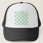 Mint Green Herringbone Pattern Trucker Pet (Voorkant)