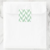 Mint Green Herringbone Pattern Vierkante Sticker (Tas)