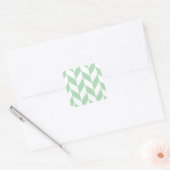 Mint Green Herringbone Pattern Vierkante Sticker (Envelop)