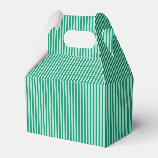 Mint Green Holiday Stripe Personalized Christmas Bedankdoosjes (Achterkant)