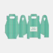 Mint Green Holiday Stripe Personalized Christmas Bedankdoosjes (Uitgevouwen)