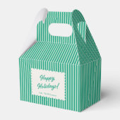 Mint Green Holiday Stripe Personalized Christmas Bedankdoosjes (Voorkant Zijde)