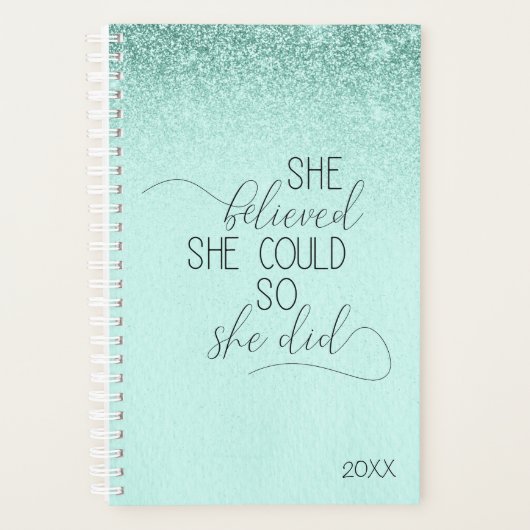 Mint Green Inspirerend vrouw Planner (Voorkant)