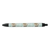 Mint Green Ivory Rozen Pearls Heart Black Pen (Voorkant)
