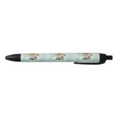 Mint Green Ivory Rozen Pearls Heart Black Pen (Bodem)
