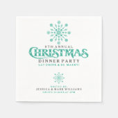 Mint Green Kerstmis Snowflake Dinner Party Design Servetten (Voorkant)