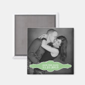 Mint Green La Bon Vie Photo Save the Date Magnet (Recto/Verso)