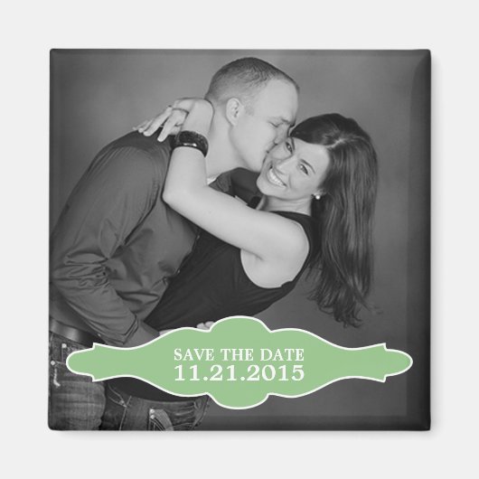 Mint Green La Bon Vie Photo Save the Date Magnet (Devant)