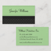 Mint Green Label Ribbon-Visitekaartjes (Voorkant / Achterkant)