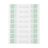 Mint green lace bruiloft aankondiging sticker adreslabel wikkel (Vel)