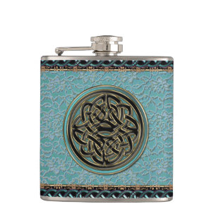 Mint Green Lace met Keltische Knot Flask Heupfles