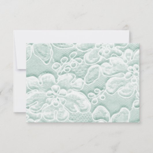 Mint Green Lace RSVP Kaartje (Voorkant)