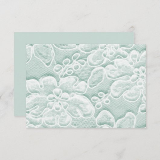 Mint Green Lace RSVP Kaartje (Voorkant / Achterkant)