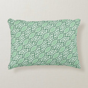 Mint Green Leaf Pattern Accent Pillow Decoratief Kussen