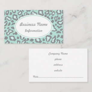 Mint Green Leopard Visitekaartjes