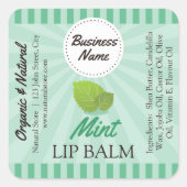 Mint Green - Lip Balm Étiquette - Carré de 1,25 po (Devant)