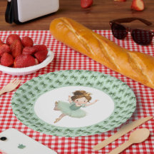 Mint Green Little Princess Ball Paper Plate