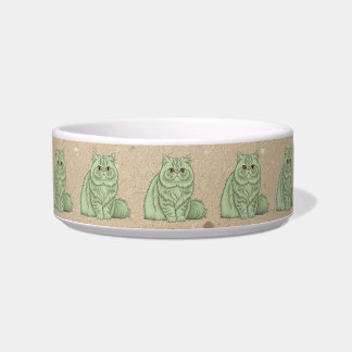 Mint Green Longhair Persian Cat Ceramic Pet Bowl Voerbakje