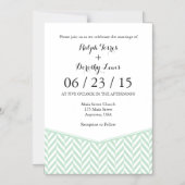Mint Green Magnetic Herringbone Wedding Invitation (Recto)