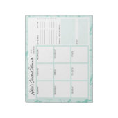 Mint Green Marble Content Planner Notitieblok (Gedraaid)