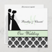 Mint Green Mariage Couple Faire-part de mariage (Devant / Derrière)