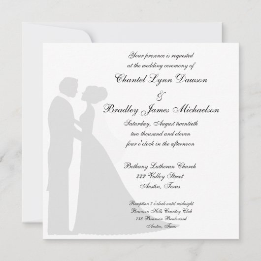 Mint Green Mariage Couple Faire-part de mariage (Dos)