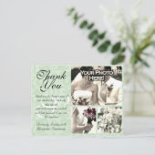 Mint Green Mariage damassé Carte de remerciements  (Debout devant)