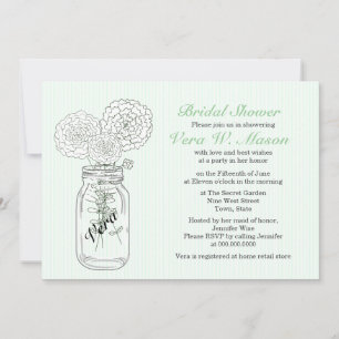 Mint Green Mason Jar Invitations Fêtes des mariées