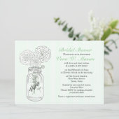 Mint Green Mason Jar Invitations Fêtes des mariées (Debout devant)
