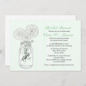 Mint Green Mason Jar Invitations Fêtes des mariées (Devant / Derrière)