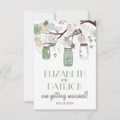 Mint Green Mason Jars Wedding RSVP Kaart (Achterkant)