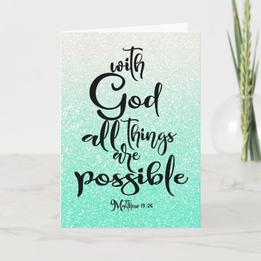 Mint Green Matthew 19:26 Alles is mogelijk Kaart (Voorkant)