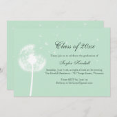 Mint Green Meilleurs voeux Graduation Invitation (Devant / Derrière)