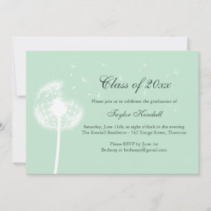 Mint Green Meilleurs voeux Graduation Invitation