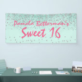 Mint Green met Bling Sweet 16 Banner (Beurs)